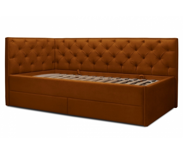 Мягкая кровать Порше с дополнительным спальным местом оранжевый