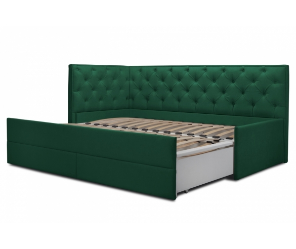 Мягкая кровать Порше с дополнительным спальным местом зеленый