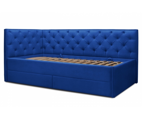 Мягкая кровать Порше с дополнительным спальным местом голубой