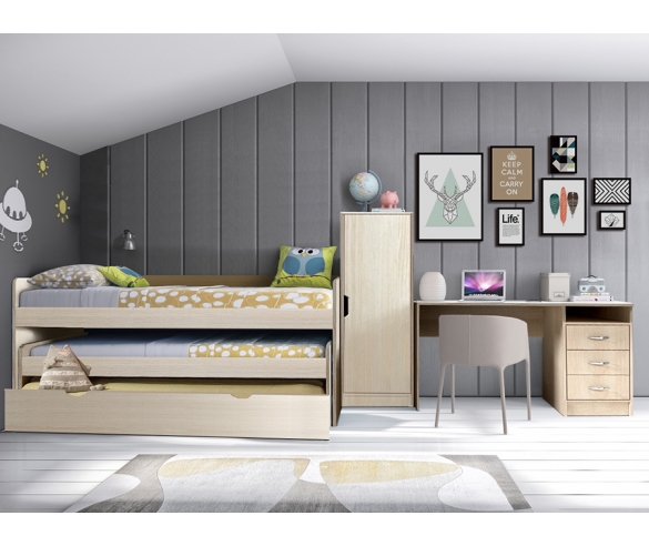 Детская мебель Фанки Кидз: кровать для троих детей ФК-8 + пенал + письменный стол   