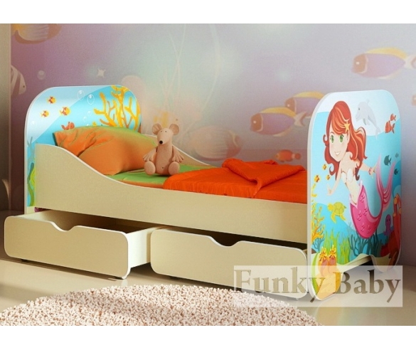 кровать Русалочка с ящиками для девочки купить в Москве