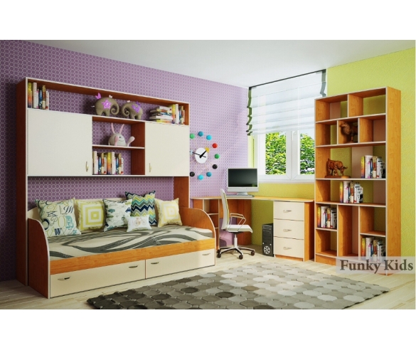 Дизайн детской комнаты для ребенка цвет ольха/крем