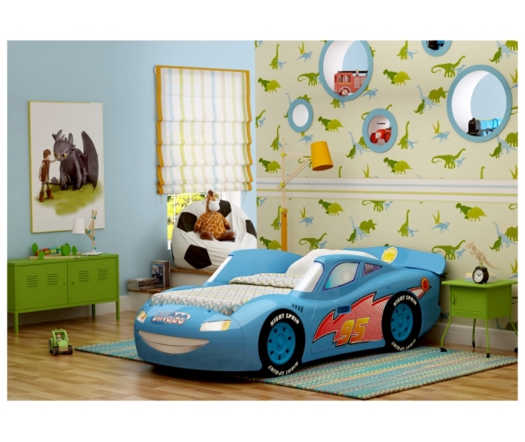 Детская кровать-машина Молния Ред Ривер в синем цвете