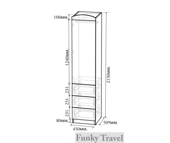 узкий модуль Фанки Тревел схема размеры 
