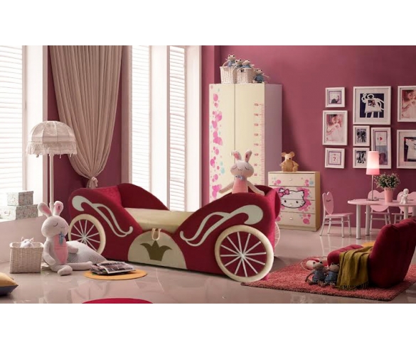 Комната для девочки - кровать в виде кареты диван для девочки + мебель Фанки Китти 