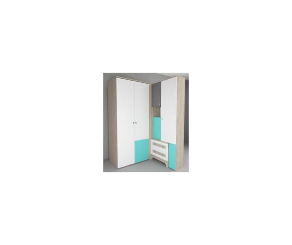 Шкаф двухдверный универсальный угловой + стеллаж серии Индиго 