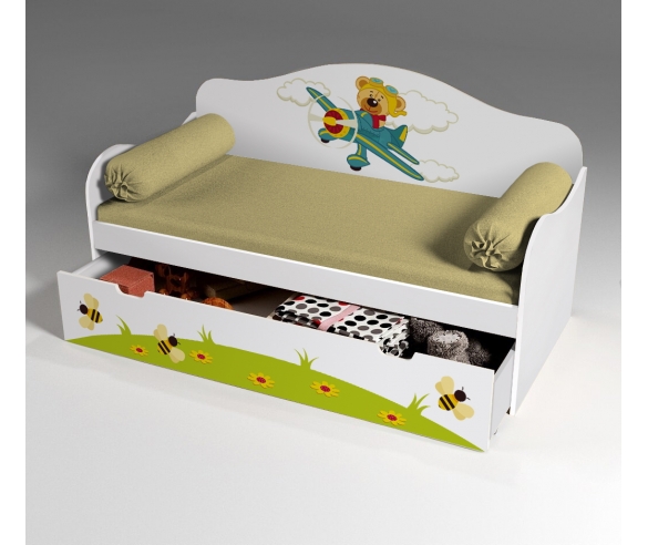кровать детская с ящиком Фанки Бейби Самолет 40008