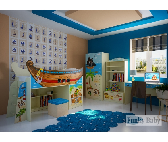 Готовая детская комната для одного ребенка серия Пираты