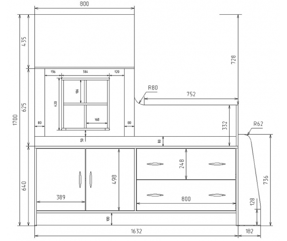Схема и размеры детской кровати чердака Фнки Кидз Домик 9.2 