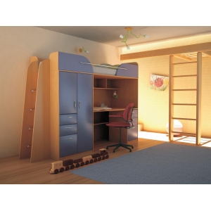 Детская мебель Орбита-4 (Корпус бук) - кровать чердак для детей, сп место 200х80см