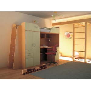 Кровать чердак Орбита-4 (Корпус бук) - мебель для детской комнаты, сп. место 200х80 см
