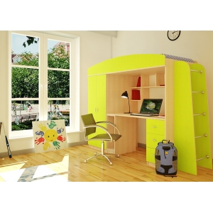 Детская мебель Орбита-8 (Корпус дуб кремона/фасад салатовый), сп. место 80*190