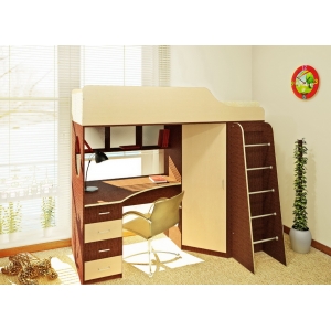 Детская кровать чердак Орбита-7, спальное место 190х80 см, 6 цветов фасадов. 