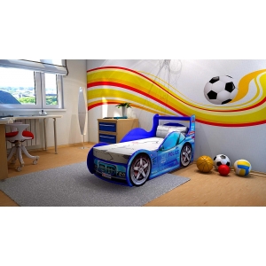 Детская кровать машина Шериф со спойлером ЭКОНОМ, спальн место 170х70см. Кровать снята с производства