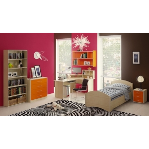 Мебель Орбита-13. Готовая комната №1 (Дуб кремона/оранж). 