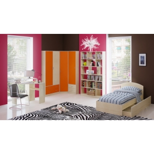 Детская мебель Орбита-13. Готовая комната №2 (дуб кремона/оранж)