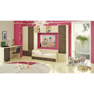 Детские комната Орбита 13 композиция 5 дуб кремона/венге спальное место 160х70 см.