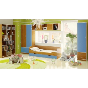 Детские комнаты Орбита 13 -№5 спальное место 190х80  ольха-синий