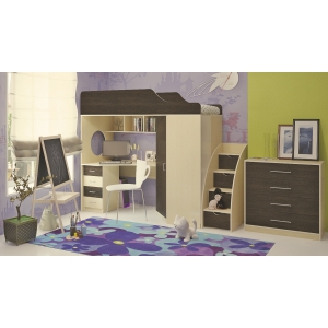 Кровать Орбита 7 (сп.место 190х80)  -с тумбой в виде лестницы