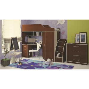 Кровать Орбита 7 (сп.место 190х80) -с тумбой в виде лестницы