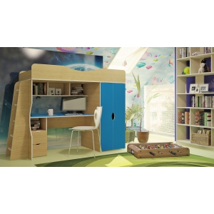 Кровать детская Орбита 15 с рабочей зоной. Спальное место 180х80см.