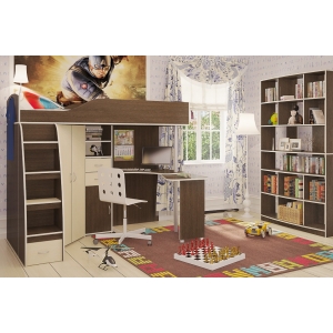 Мебель в детскую комнату Орбита-1 МЕДИУМ, (венге/дуб кремона), спальное место 200х80