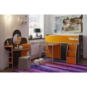 Кровать-чердак Орбита-19 венге/оранж