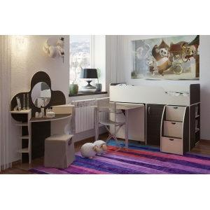 Кровать-чердак Орбита 19 венге/дуб кремона