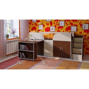 Кровать - чердак Орбита 10 с тумбой в виде лестницы