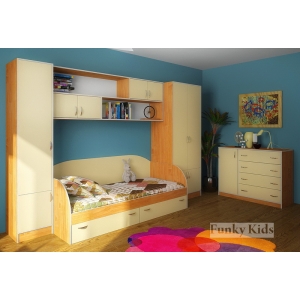 Детская кровать Фанки Кидз со шкафами и комодом 
