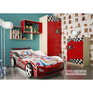Кровать машина Дельта Оптима + серия мебели Фанки Авто