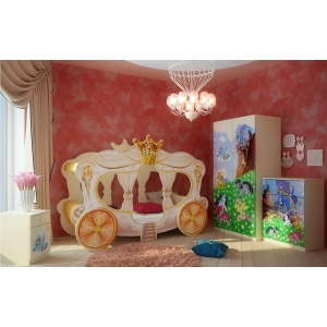 Кровать в виде кареты + мебель Фанки Бэби серия Пони Композиция 3