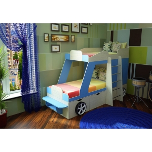 Детская кровать-машина для двоих детей Джип