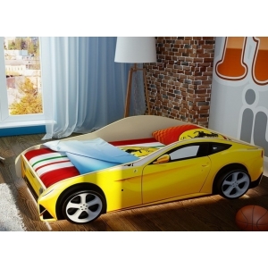 Кровать в виде машины Ф 12 Феррари с двумя колесами