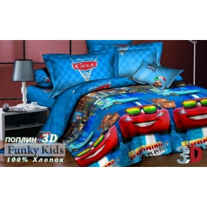 Комплект детского постельного белья  Молния, 1,5 спальный, поплин, 3D