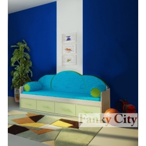 Кровать Фанки Сити ФС - 01 + комплект подушек с покрывалом