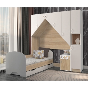 Комплект детской мебели с зоной для хранения и спальным местом