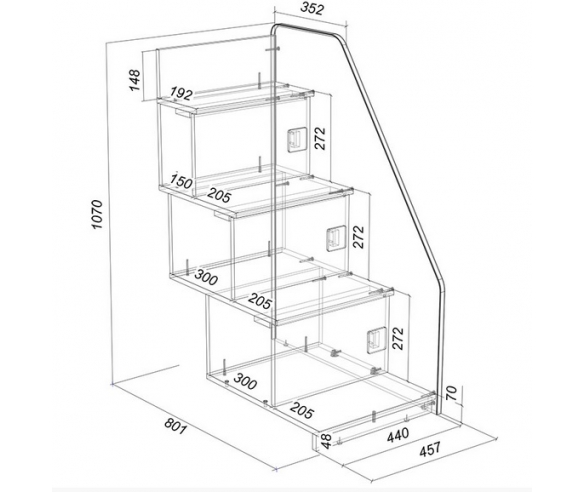 Схема лестницы с размерами ЛУ-43
