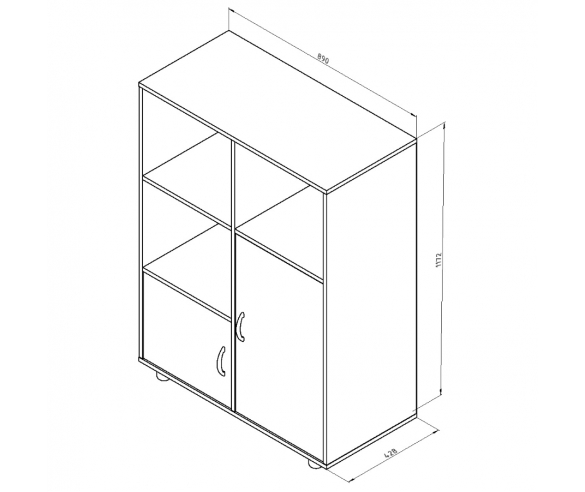 Тумба Дельта с двумя дверками схема с размерами