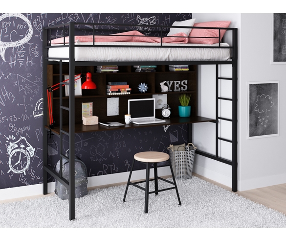 Кровать с рабочей зоной Севилья 1.2 в черном цвете