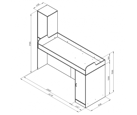 Кровать с нишей Дельта схема