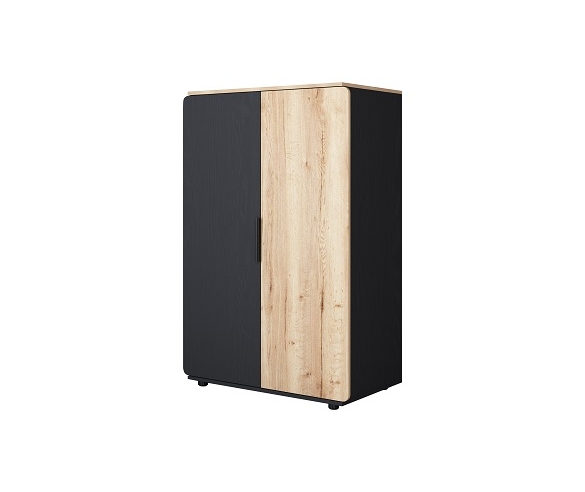 Двухстворчатый шкаф "Дельта Лофт" для одежды, Цвет: Черный+Ирландский Дуб