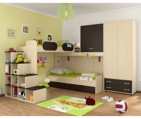 Комната с кроватью чердаком и модулями Дельта