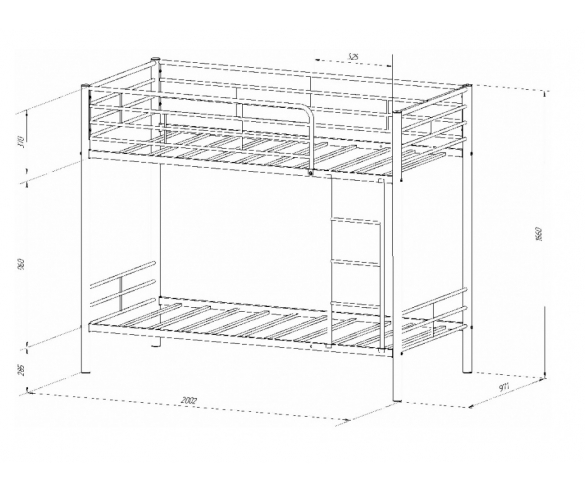 Схема с размерами кровати Севилья №3