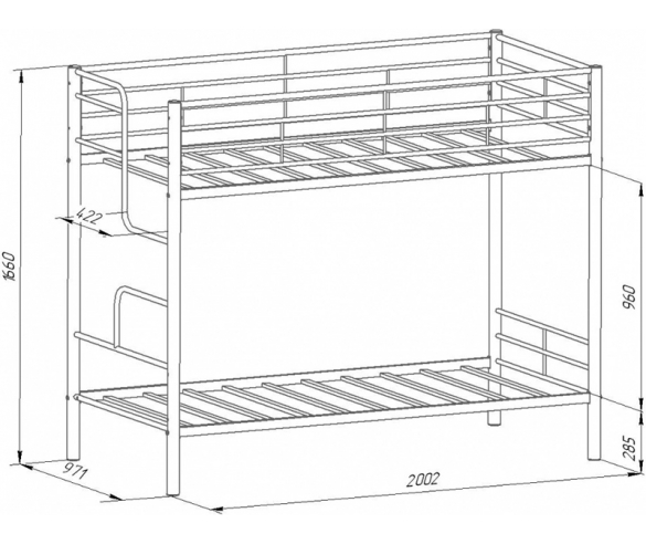 Схема двухъярусной кровати Севилья №4
