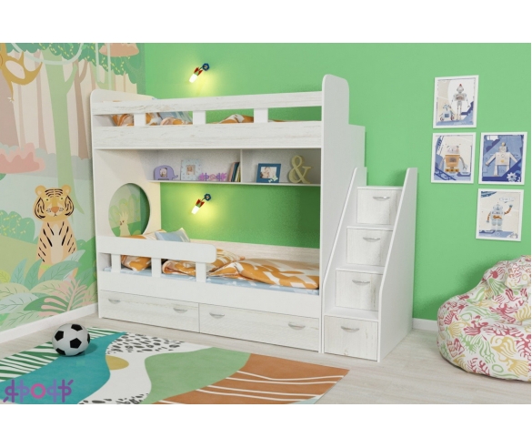 Двухъярусная кровать с лестницей Юниор 1