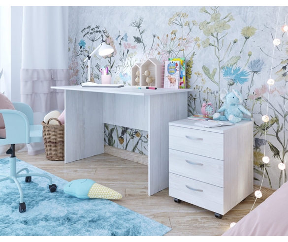 Письменный стол, дополненный тумбой 