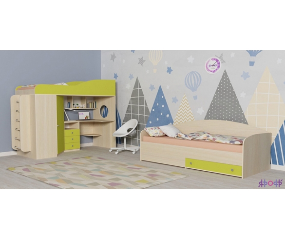 Комплект мебели в детскую комнату с кроватью Кадет 1