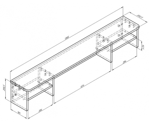 Схема с размерами надстройки для стола Дельта Лофт