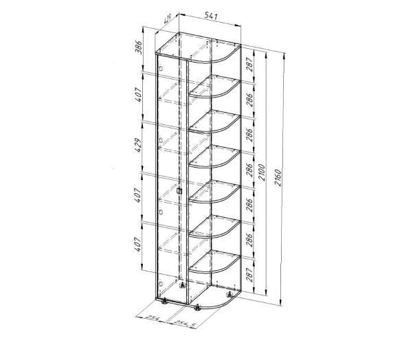 Угловой терминал Дельта 14.01 схема с размерами